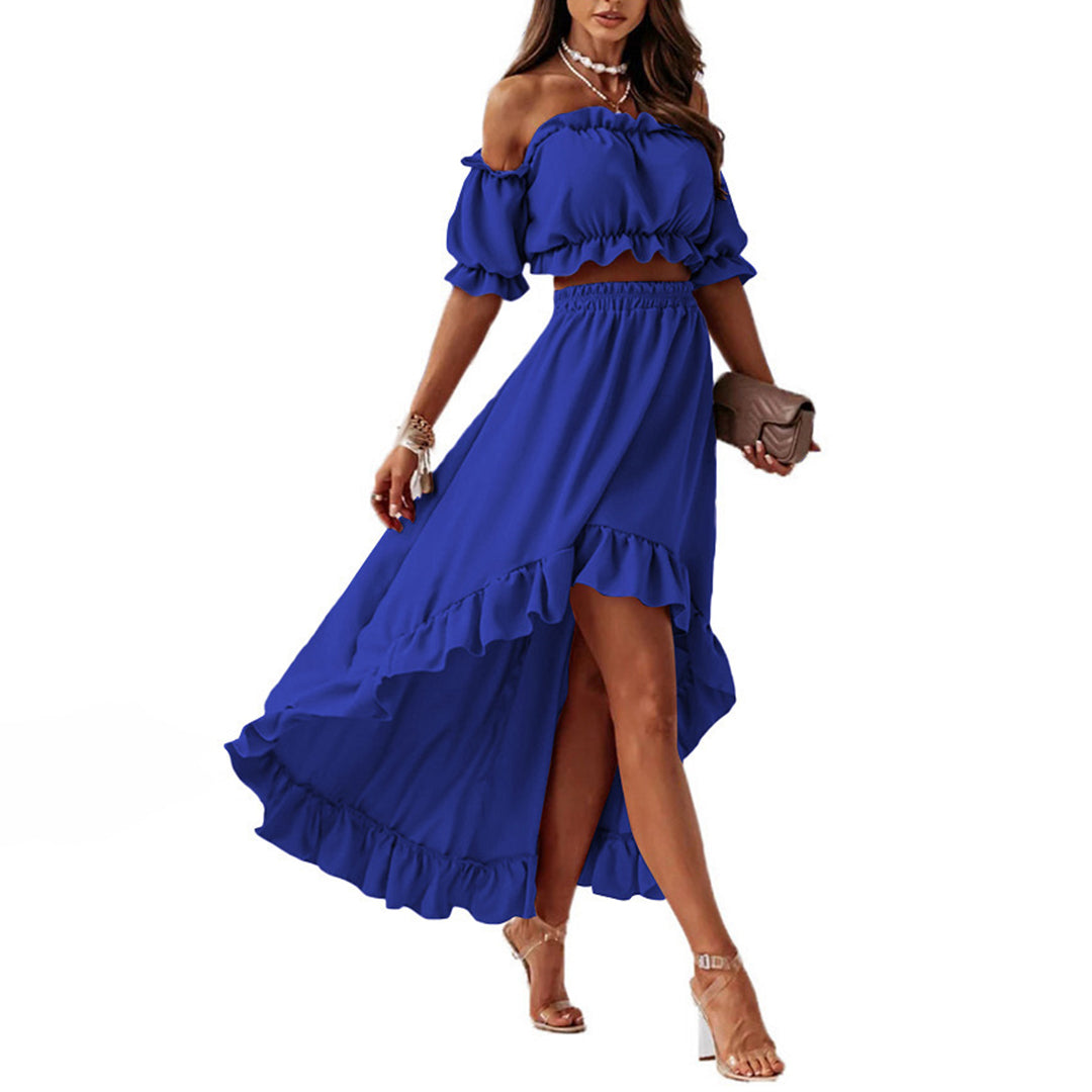 Women's Long Summer Dress Elegant Flowing Polyester Asymmetrical Fashionable
