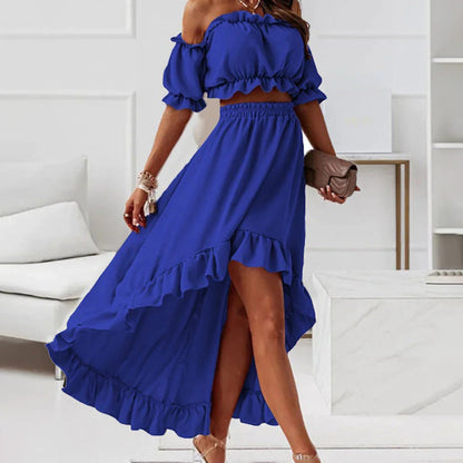 Women's Long Summer Dress Elegant Flowing Polyester Asymmetrical Fashionable
