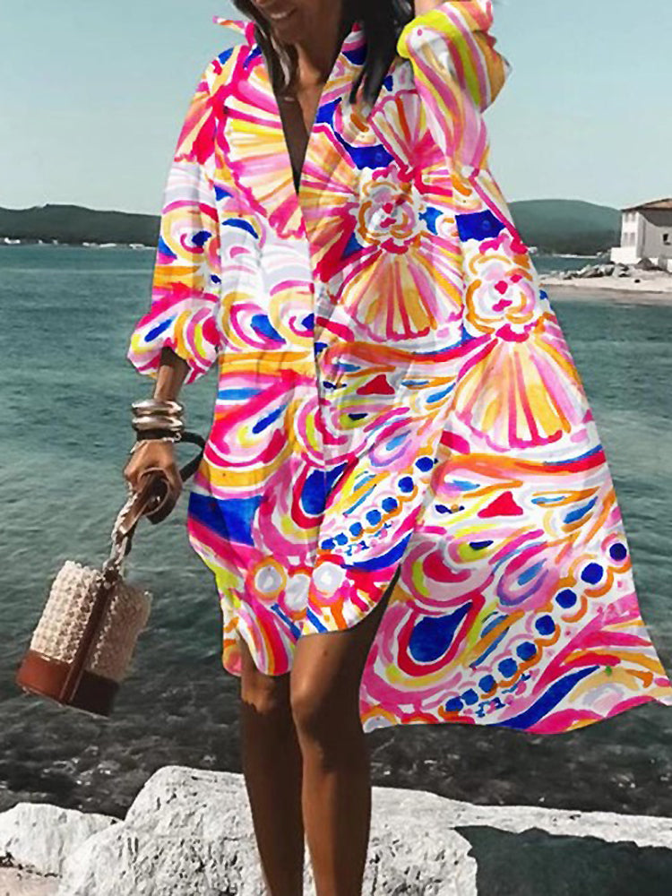 Shirt Dress For Women | Mini Floral Long Sleeve