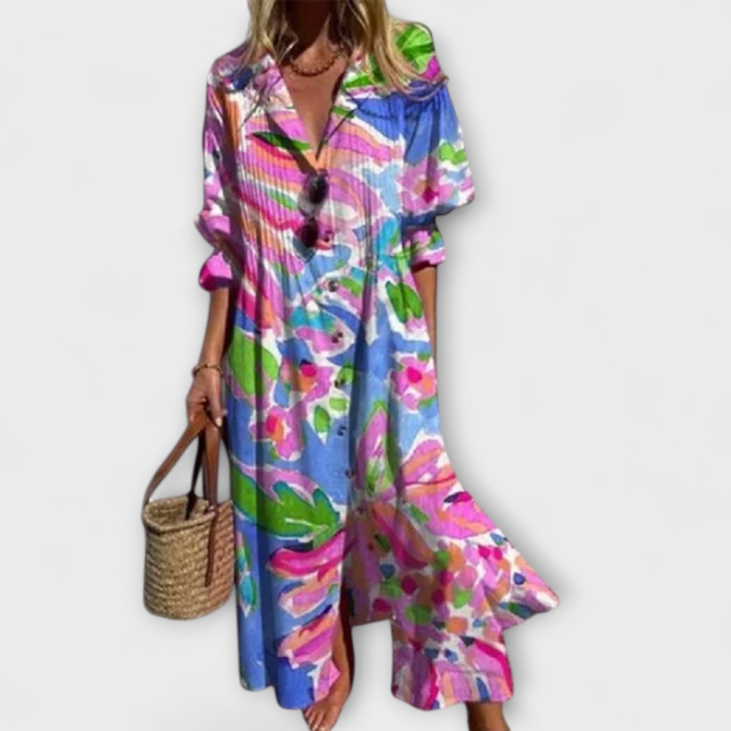 Flattering Maxi Dress with Tummy Coverage