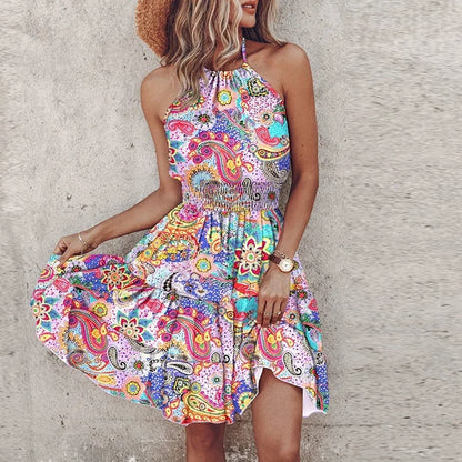 Amber | Women's Halter Lace Flowy Draped Dress
