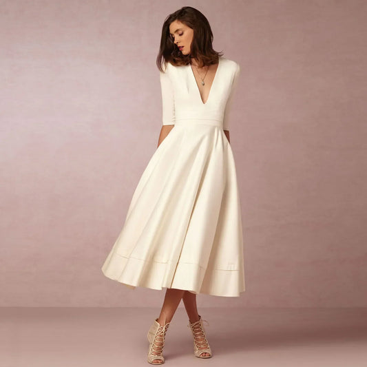 Paige | Women Ivoire Midi Dress Fitted Elegant Cut
