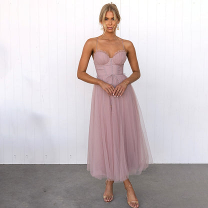 Solana | Elegant Midi Evening Dress with Flattering Cut for Women