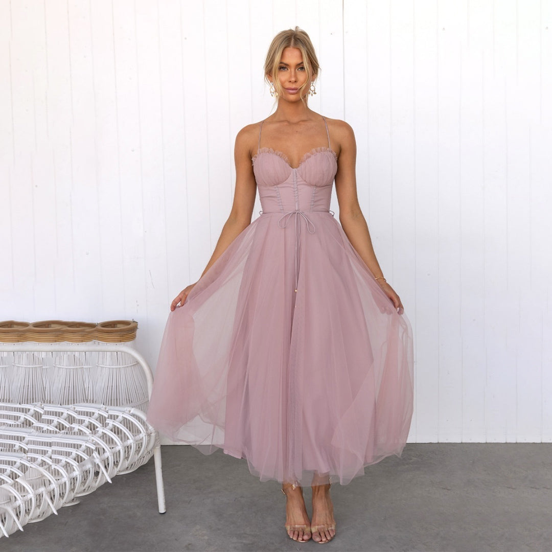 Solana | Elegant Midi Evening Dress with Flattering Cut for Women