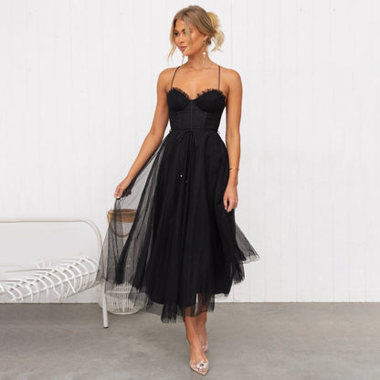 Solana | Elegant Midi Evening Dress with Flattering Cut for Women