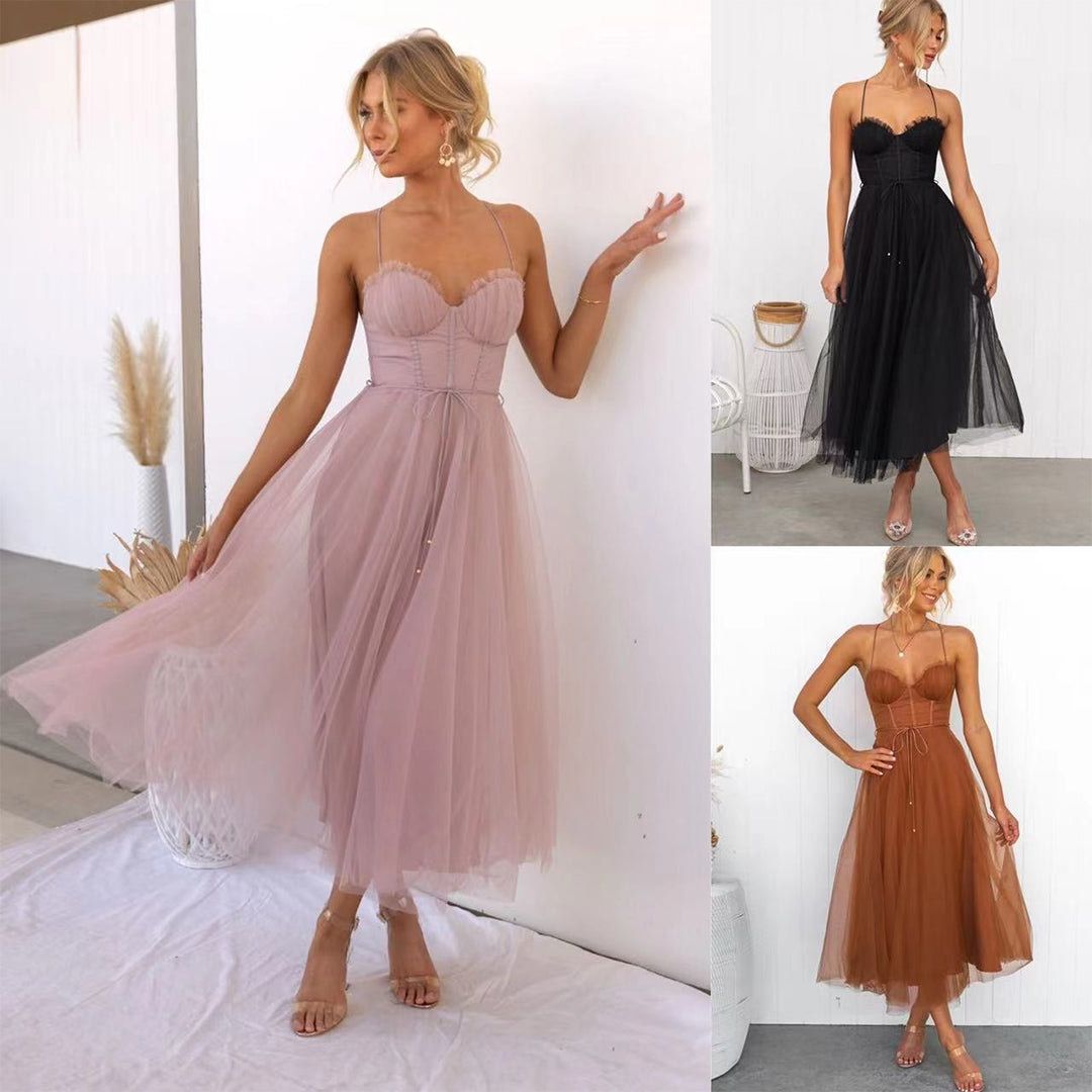 Solana | Elegant Midi Evening Dress with Flattering Cut for Women