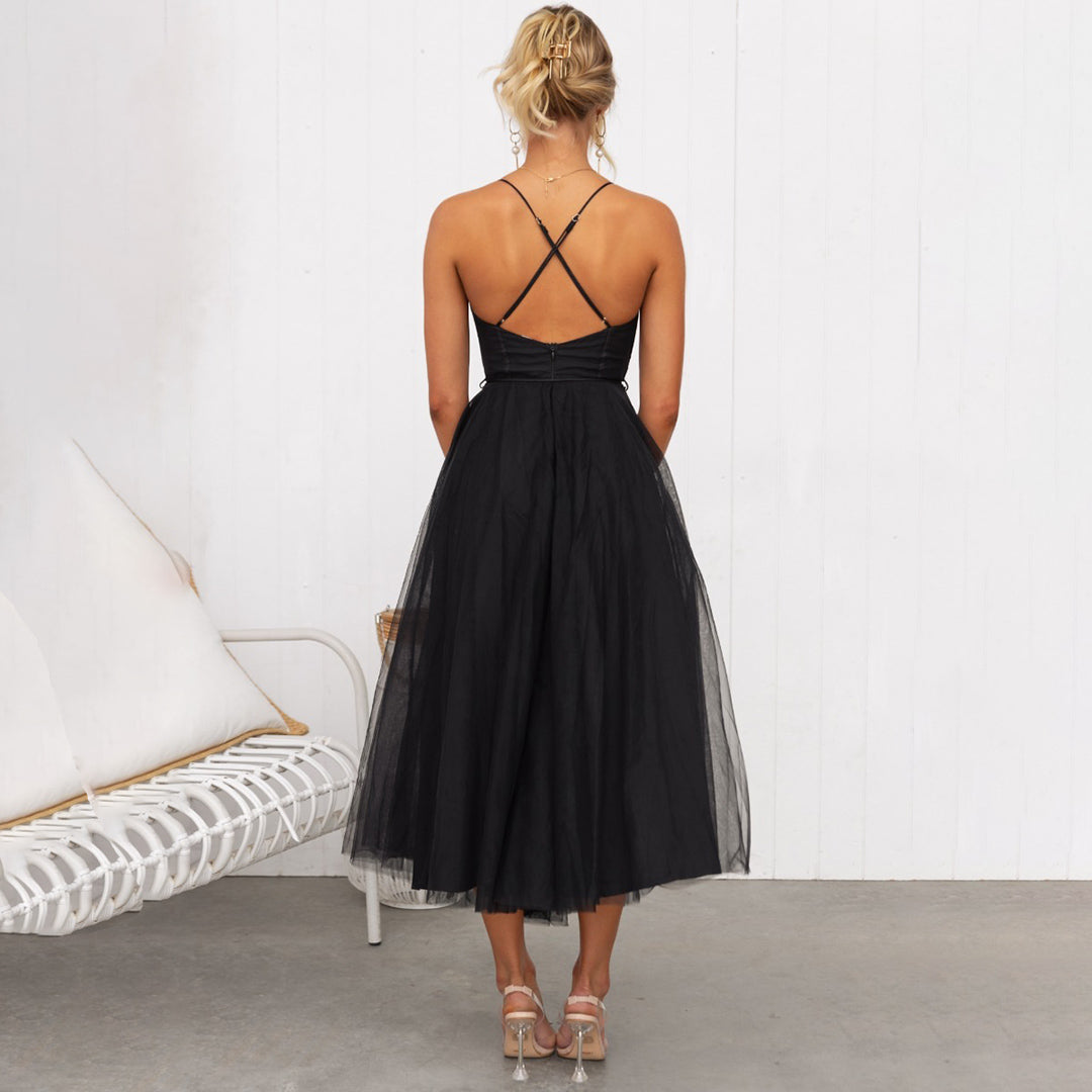 Solana | Elegant Midi Evening Dress with Flattering Cut for Women