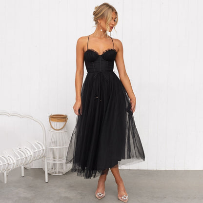 Solana | Elegant Midi Evening Dress with Flattering Cut for Women