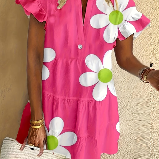 Autumn | Women's Floral Tummy Control Elegant Dress