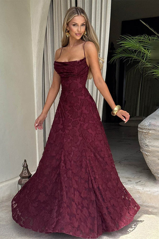 Chiffon Backless Spaghetti Strap Maxi Dress