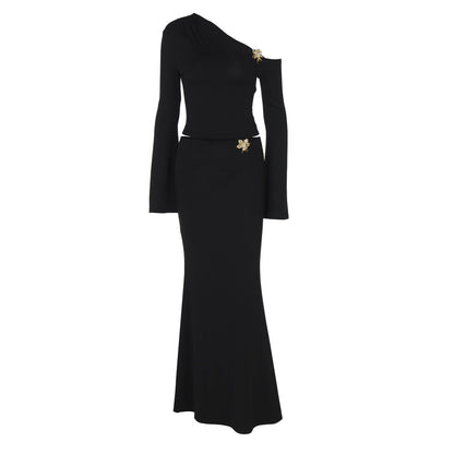 Angela | Women's One Shoulder Maxi Skirt Set