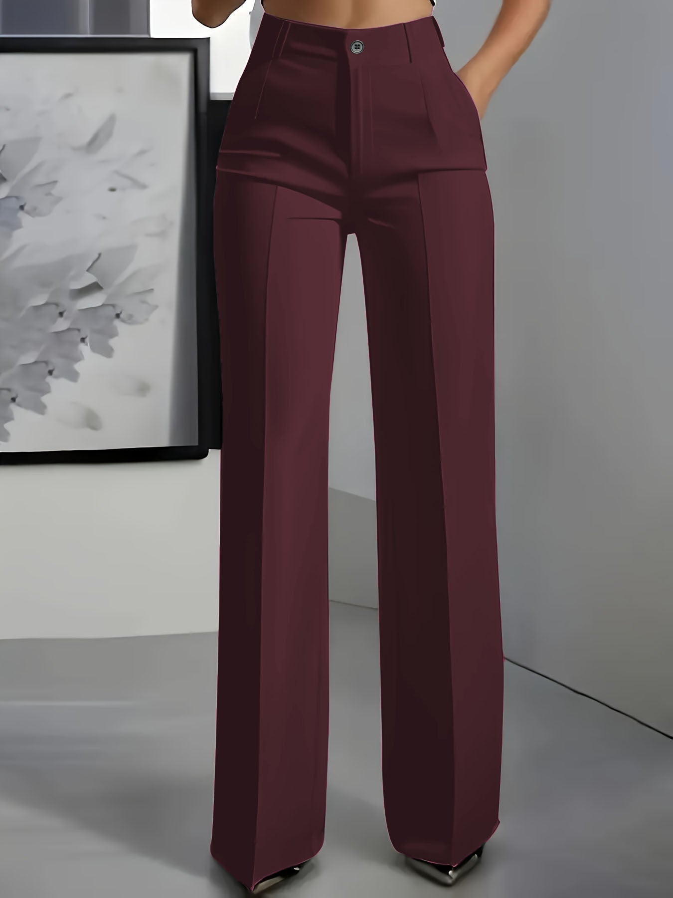 High-Waisted Women's Trousers with Elastic Waistband