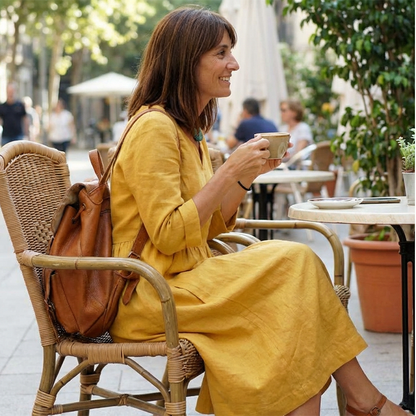 V-neck Casual Dress for Women with 3/4 Sleeves and Pockets