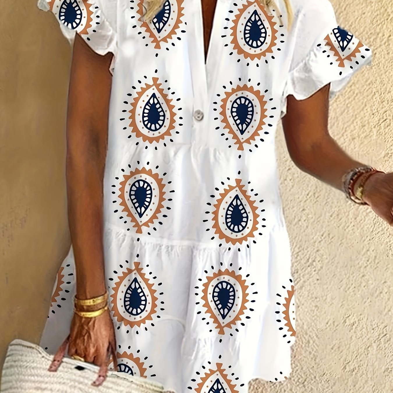 Presley | Women's Boho Flowy Draped Midi Dress Cocktail