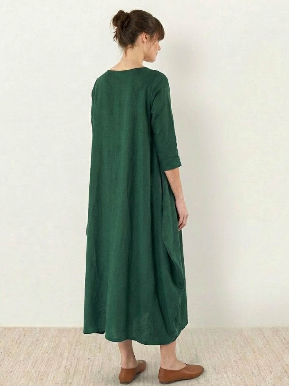 Serena | Women's Oversized Boho Maxi Dress with 3/4 Sleeves
