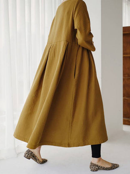 Ella - Loose Linen Dress with Side Pockets