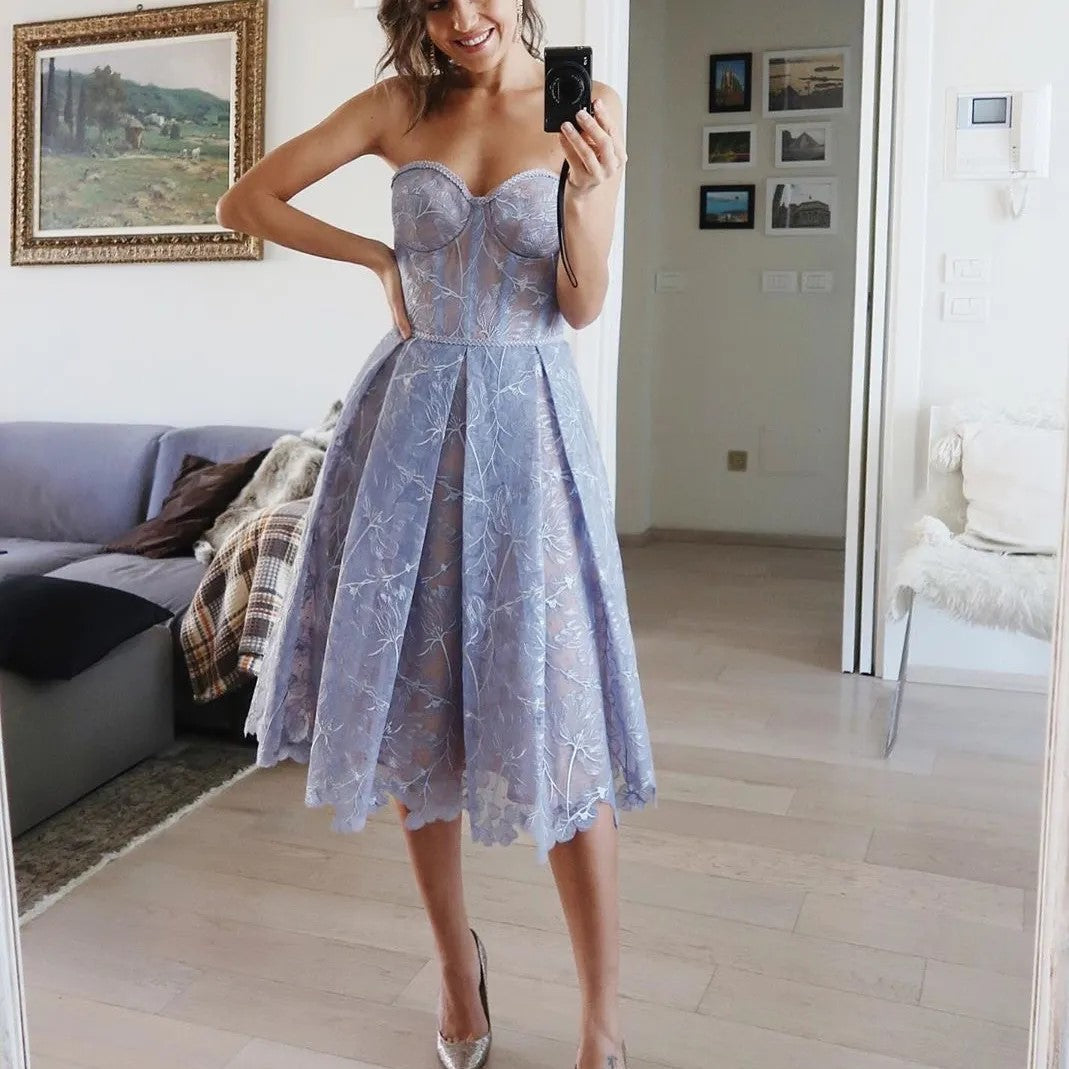 Jaylee | Elegant Midi Dress with Soft Pleats for Women