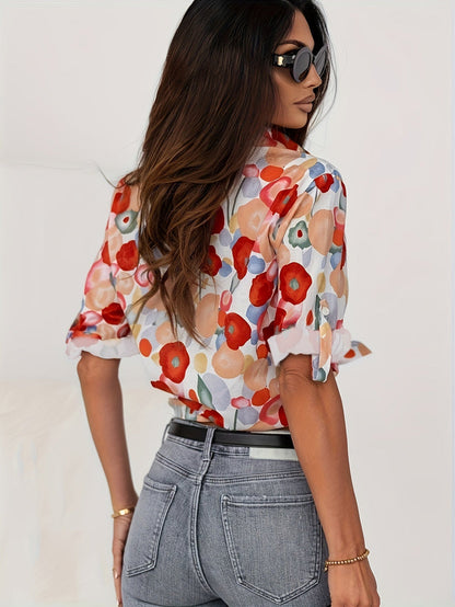 Cynthia | Women's Button-Down Floral Blouse