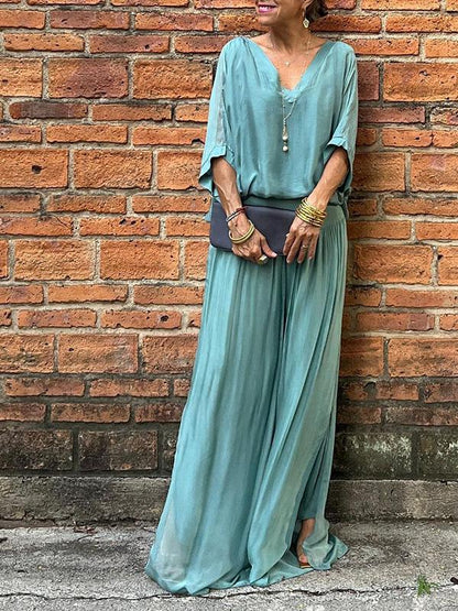 Edith V-Neck Maxi Dress