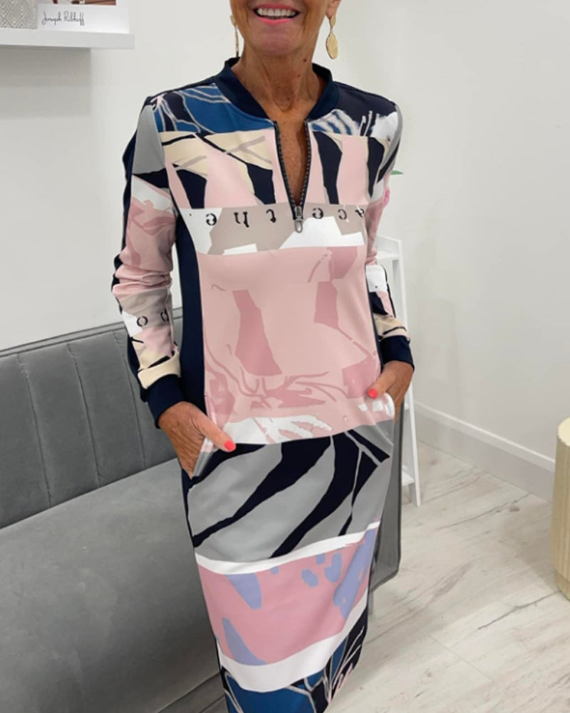 Women's Fitted Dress – With Zipper, Suitable for Spring and Summer