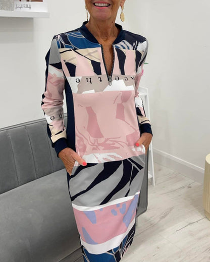 Women's Fitted Dress – With Zipper, Suitable for Spring and Summer