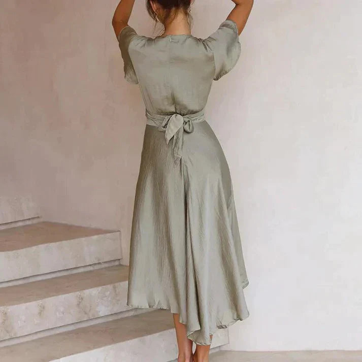 Eliza | Vintage Midi Dress with Ribbon for Summer