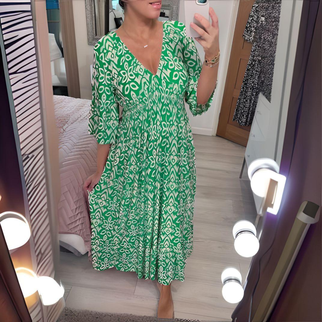 Iris | Women's Boho Loose Fit Printed Dress Casual