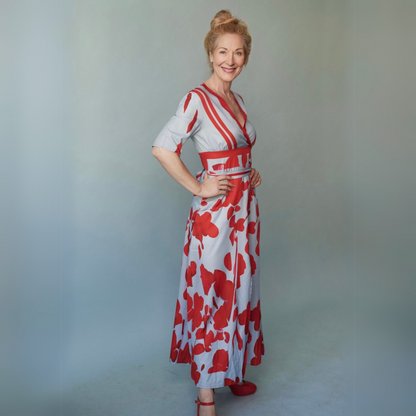 Eliza | Women's V-Neck Floral Wrap Maxi Dress