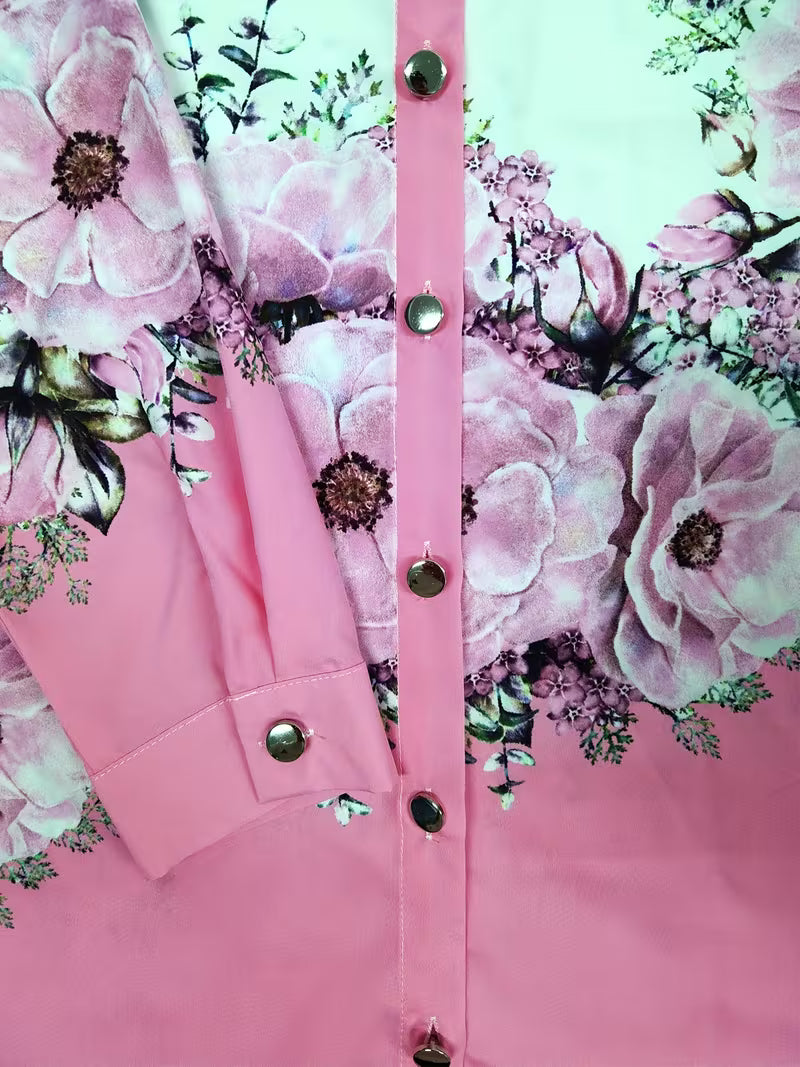 Ellen | Women's Button-Down Floral Blouse