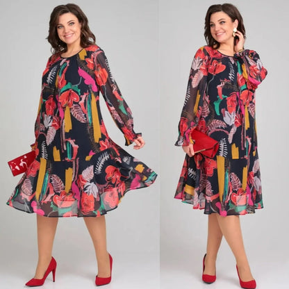 Ellen | Women's Long Sleeve A-Line Midi Dress
