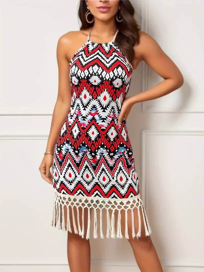 Ellen | Women's Sleeveless Halter Mini Dress