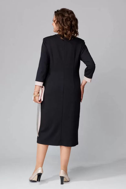 Ellen | Women's V-Neck A-Line Midi Dress