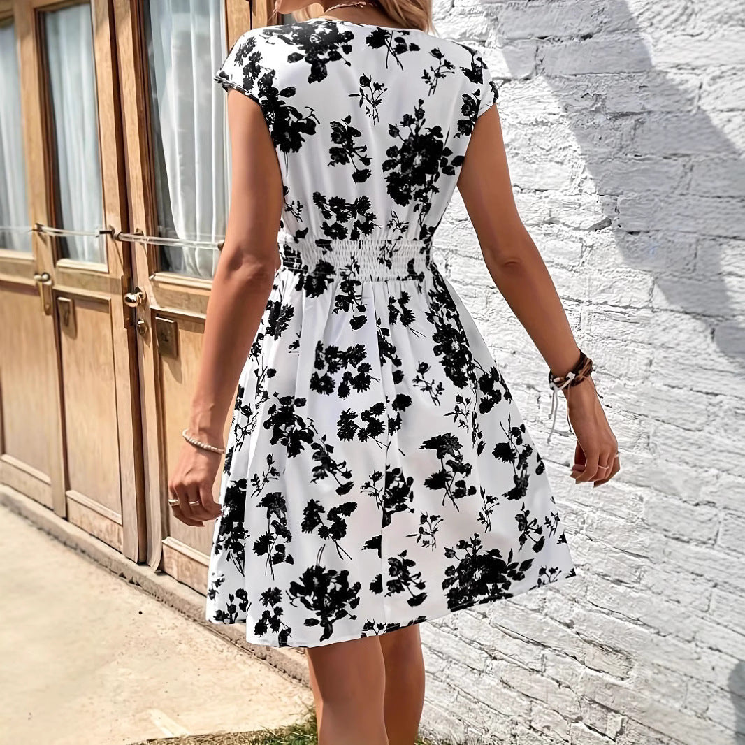 Ellen | Women's V-Neck A-Line Mini Dress
