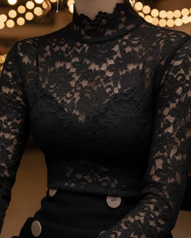 Isabelle | Floral Lace High Neck Blouse
