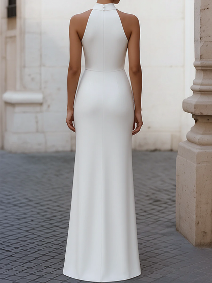 Women’s A-Line Dress – With Halter Neck, Suitable for Evening Use