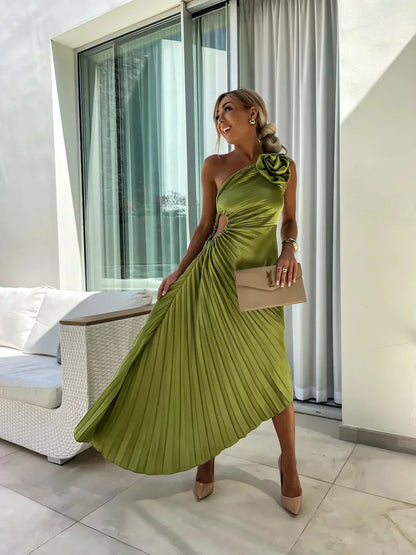 Charlotte | Women's Floral Flowy Draped Dress Cocktail