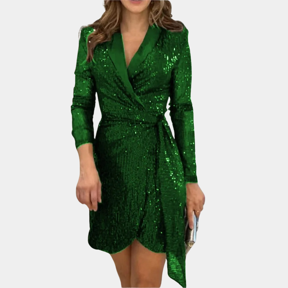 Elviana - Elegant Women's Blazer Dress with Belt