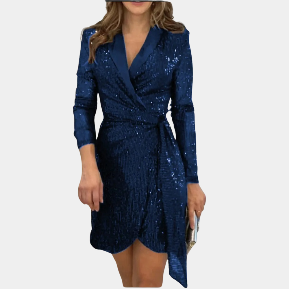 Elviana - Elegant Women's Blazer Dress with Belt