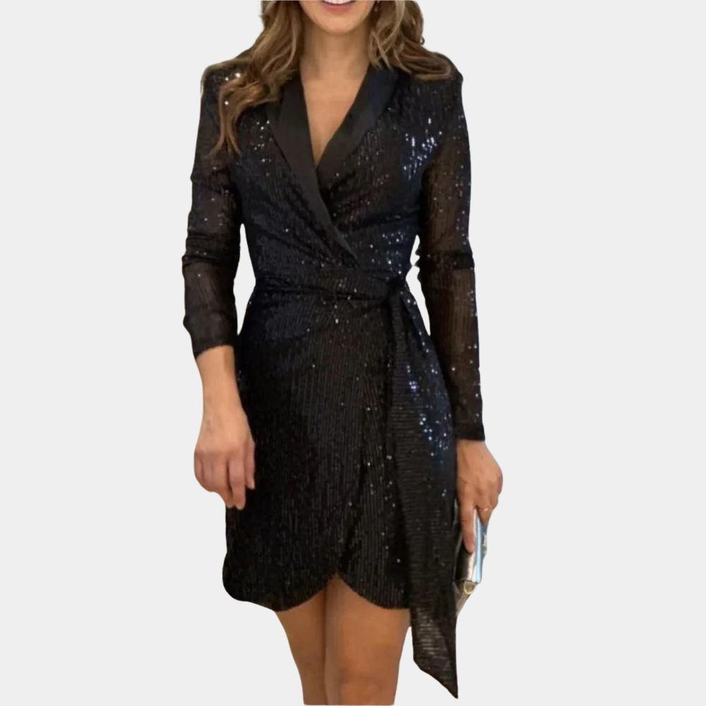 Elviana - Elegant Women's Blazer Dress with Belt