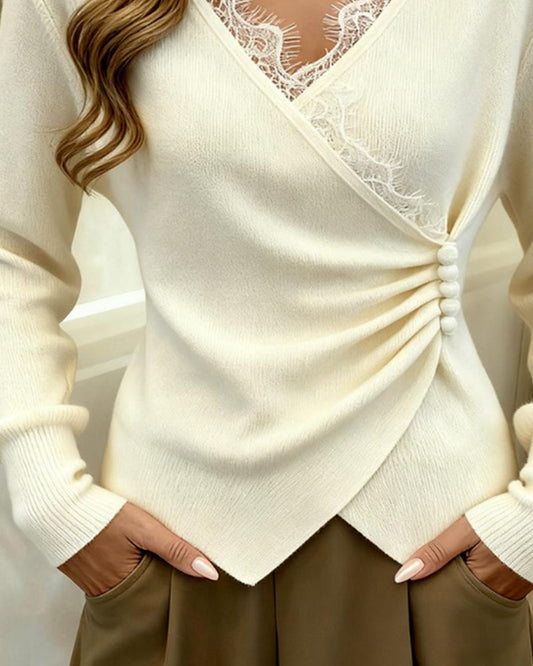 Grace | Women's Wrap V-Neck Long Sleeve Sweater