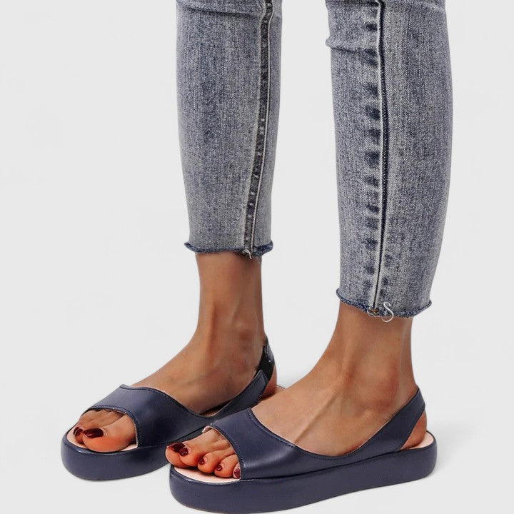 Sunny | Women's Open Toe Platform Wedge Slingback Sandals