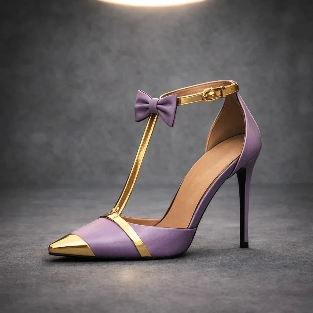 Katarina | Women's Bow Tie Ankle Strap Stiletto Heels