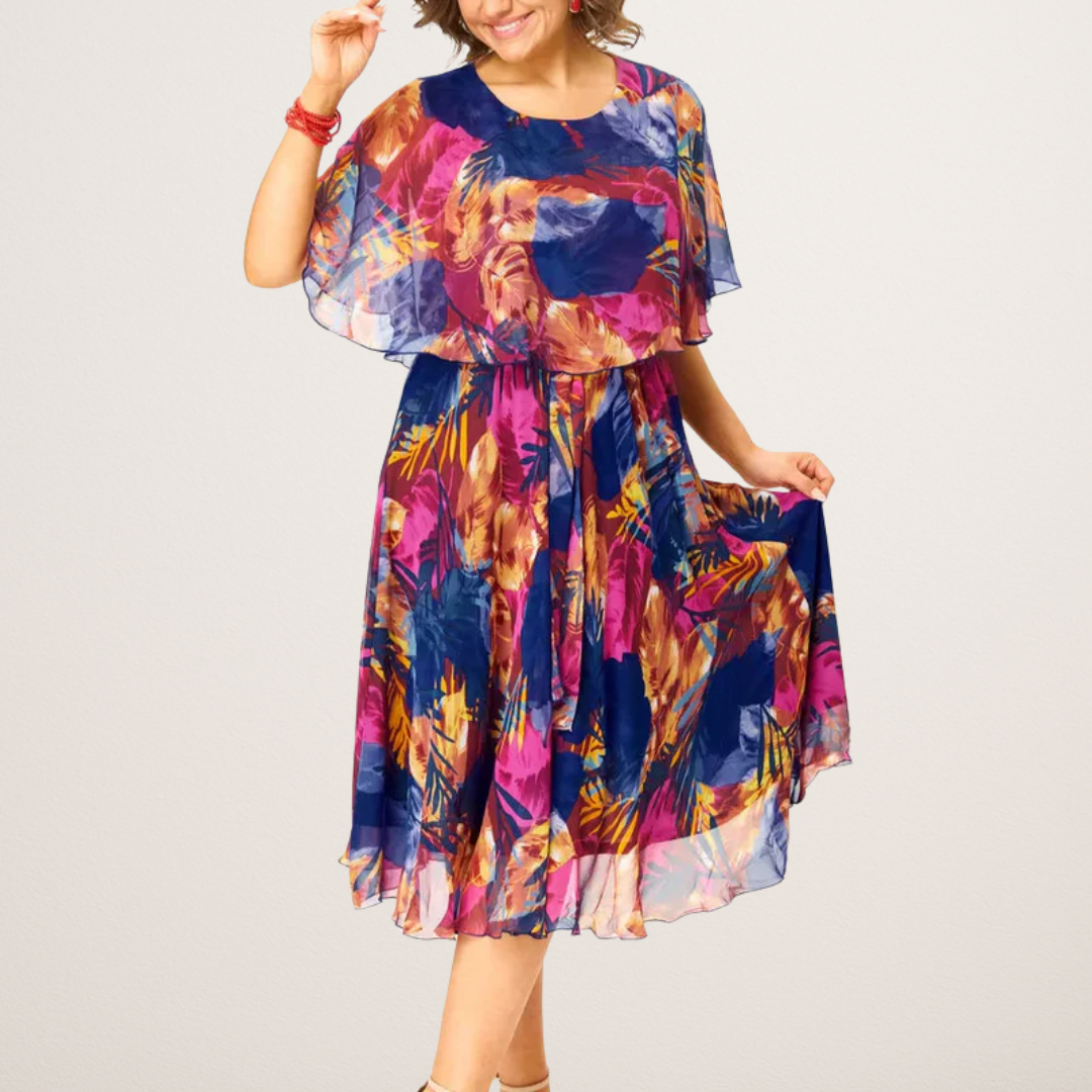 Savannah | Women's Chiffon Tummy Control Flowy Draped Dress