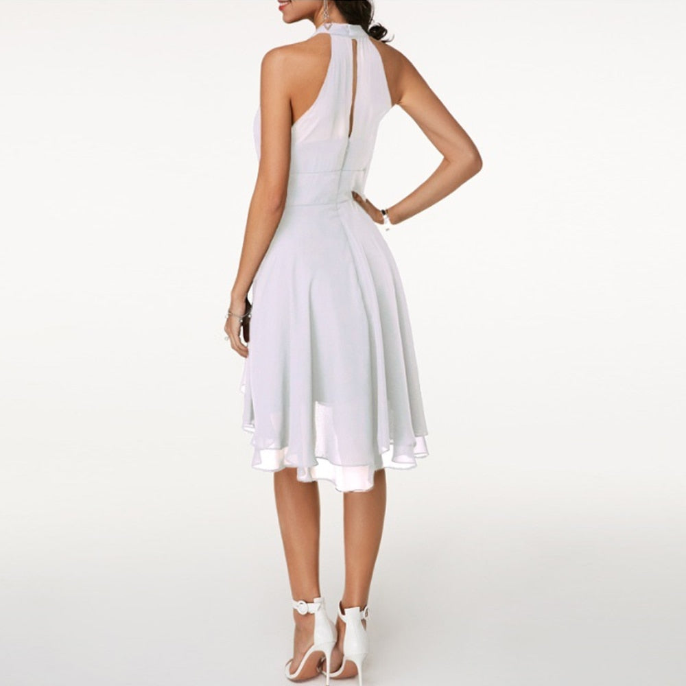 Lyra | Halter Neck Dress Layered Skirt