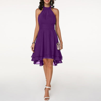 Lyra | Halter Neck Dress Layered Skirt