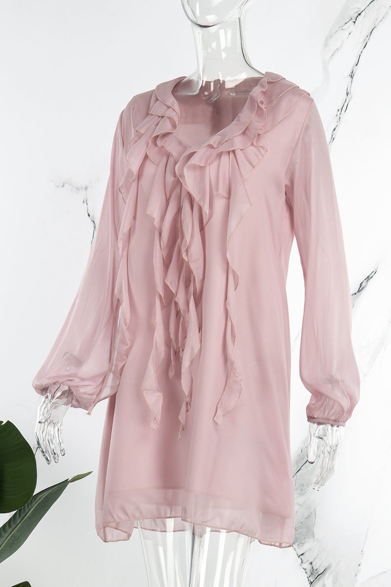 Mira | Knee Length Flowy Dress V-Neck