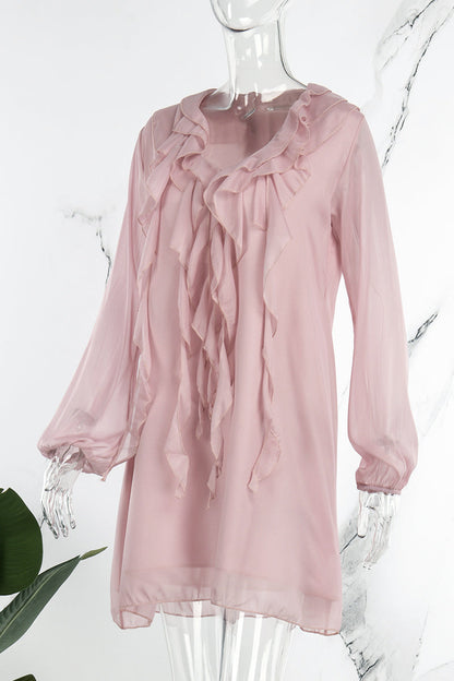 Mira | Knee Length Flowy Dress V-Neck