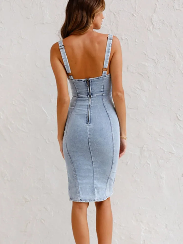 Nevaeh | Denim Dress with Adjustable Straps