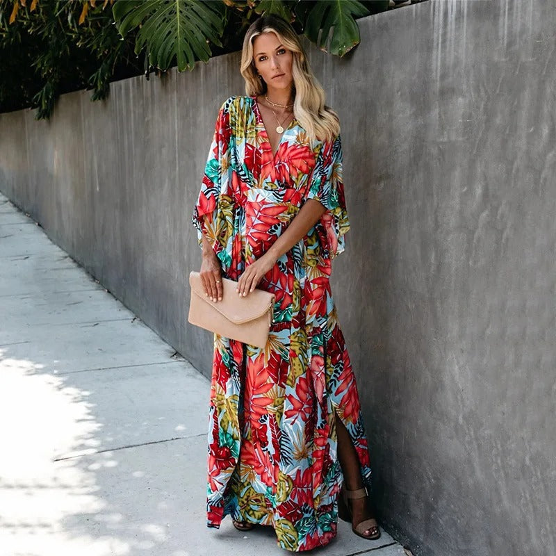 Jade | Women's Wrap Boho Flowy Draped Beach Cover Up Evening