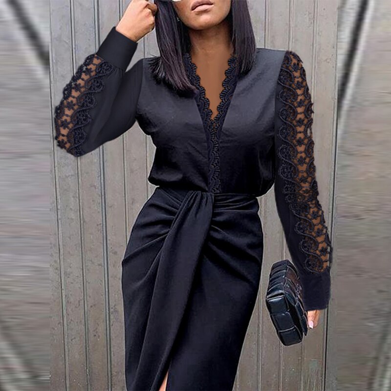 Mary | Women's V-Neck Midi Wrap Dress